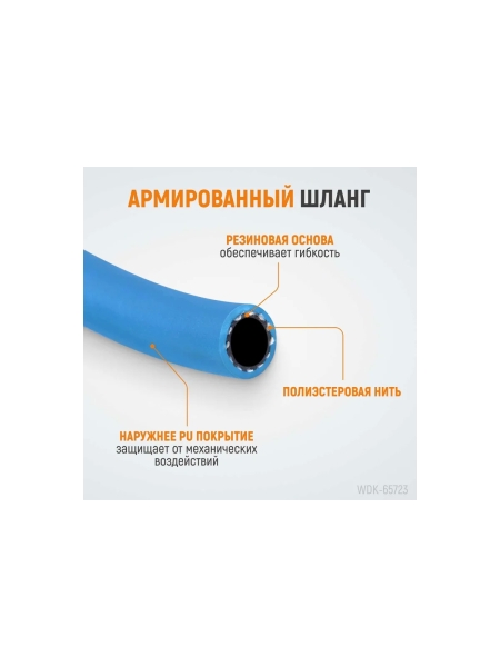 Катушка ручная с пневмошлангом и брс (8х12 мм; 30 м) WIEDERKRAFT WDK-65723