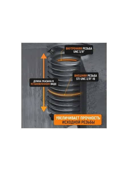 Набор для восстановления резьбы WIEDERKRAFT UNC 5/16-18 WDK-IT51618