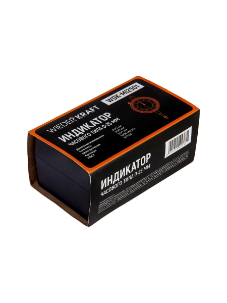 Индикатор часового типа WIEDERKRAFT 0-25 мм, 0.01 мм, с ушком WDK-MI2501
