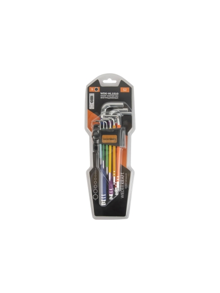 Набор шестигранных ключей WIEDERKRAFT с шаром экстра-длинные 1,5-10 мм, 9 шт, сталь S2 WDK-HL1510