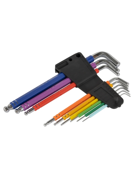 Набор шестигранных ключей WIEDERKRAFT с шаром экстра-длинные 1,5-10 мм, 9 шт, сталь S2 WDK-HL1510