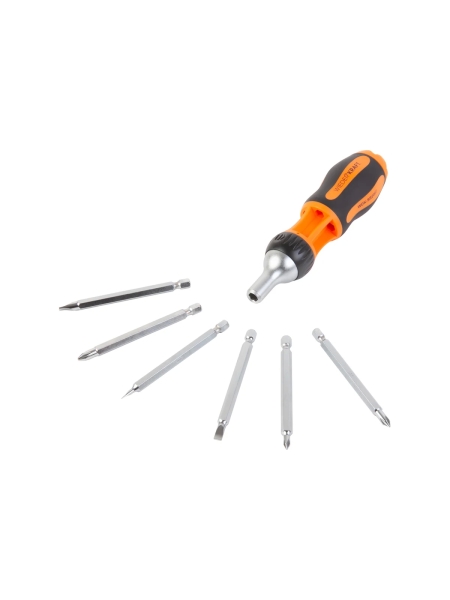 Реверсивная отвертка с набором бит WIEDERKRAFT SL+PH, 6 предметов WDK-SR2007