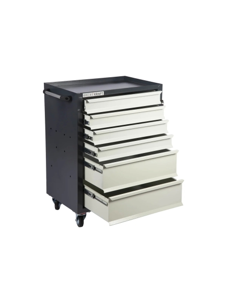 Инструментальная тележка WIEDERKRAFT 670x450x930 6 ящиков 4x87мм 2x179мм серый/с-серый WDK-606GG