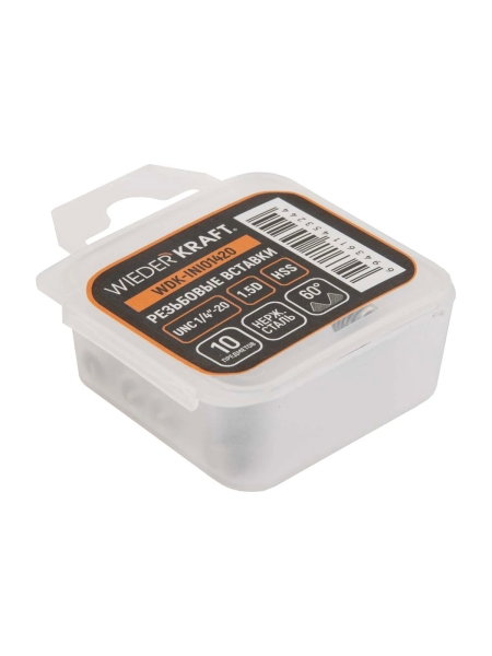 Набор вставок резьбовых WIEDERKRAFT UNC 1/4-20, 1,5d, 10 предметов WDK-INI01420