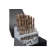 Набор сверл по металлу в металлическом кейсе (25 шт; 1-13 мм; шаг 0.5 мм; HSS-Co) WIEDERKRAFT WDK-DC25
