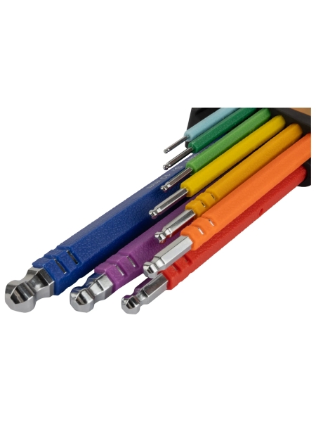 Набор шестигранных ключей с шаром WIEDERKRAFT 1,5-10 мм, 9 шт, сталь S2 WDK-HS1510