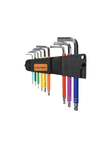 Набор шестигранных ключей с шаром WIEDERKRAFT 1,5-10 мм, 9 шт, сталь S2 WDK-HS1510