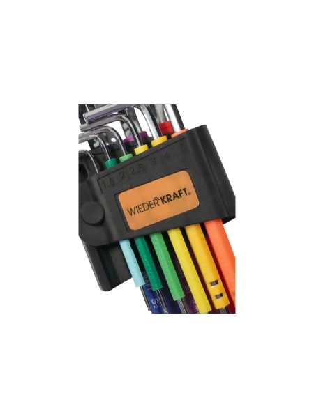 Набор шестигранных ключей с шаром WIEDERKRAFT 1,5-10 мм, 9 шт, сталь S2 WDK-HS1510