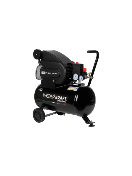 Масляный поршневой компрессор с прямым приводом WIEDERKRAFT 225 л/мин, 24л., WDK-90225