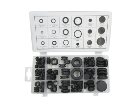 Набор уплотнительных колец и заглушек резиновых, черных, WIEDERKRAFT 125 шт WDK-214042-2