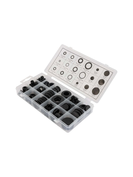 Набор уплотнительных колец и заглушек резиновых, черных, WIEDERKRAFT 125 шт WDK-214042-2