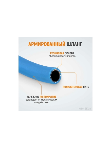 Катушка ручная с пневмошлангом (10х14 мм; 20 м) WIEDERKRAFT WDK-65720