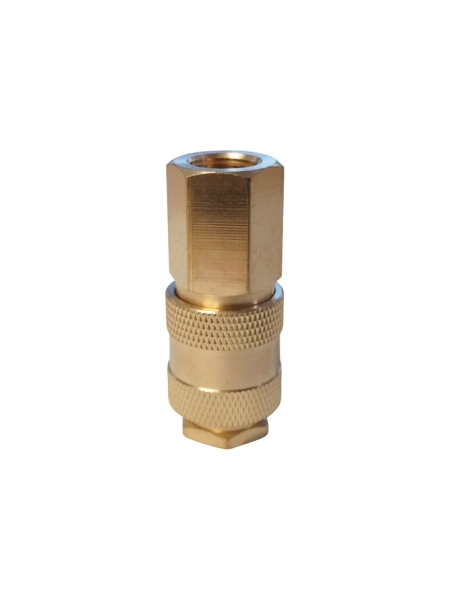 Быстроразъемное соединение пневматическое WIEDERKRAFT с внутренней резьбой 1/4 BSPT, латунь WDK-20SFB