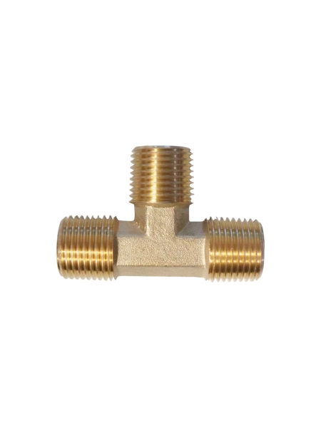 Фитинг T - образный WIEDERKRAFT резьба 1/2 PT, M-M-M (внешний), латунь WDK-43PMB