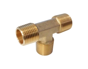 Фитинг T - образный WIEDERKRAFT резьба 1/2 PT, M-M-M (внешний), латунь WDK-43PMB