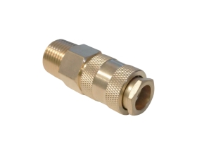 Быстроразъемное соединение пневматическое WIEDERKRAFT с внешней резьбой 1/2 BSPT, латунь WDK-40SMB