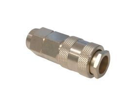 Быстроразъемное соединение пневматическое WIEDERKRAFT с обжимной гайкой под шланг 10х14 мм, латунь WDK-40SPB