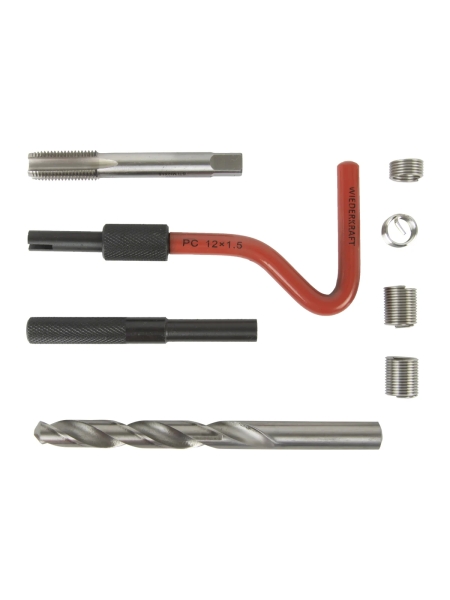Набор для восстановления резьбы WIEDERKRAFT M12x1,5, 16 предметов WDK-ST1215