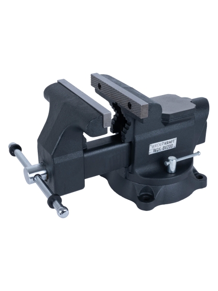 Профессиональные слесарные тиски WIEDERKRAFT поворотные, с наковальней, 200 мм WDK-BV200