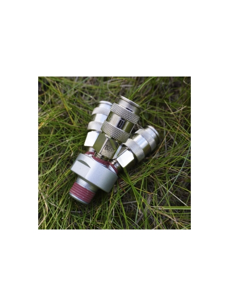 Разветвитель пневматический V-образный тройной (1/4"; рапид EURO) WIEDERKRAFT WDK-83MY