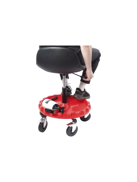 Рабочий стул для автослесаря, детейлинга WIEDERKRAFT с лотком для инструмента WDK-86019