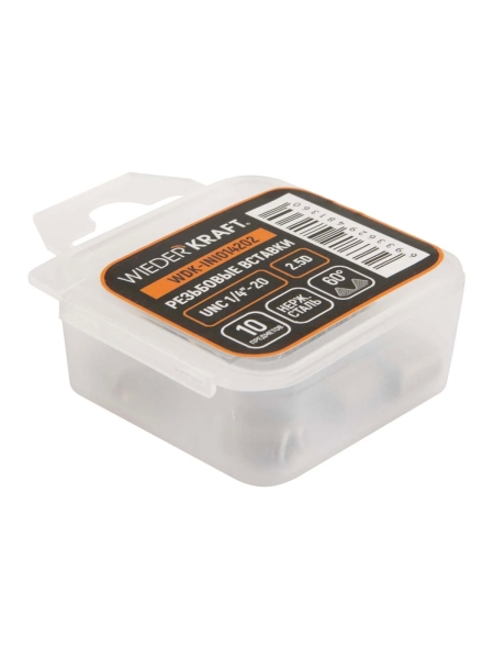 Набор вставок резьбовых WIEDERKRAFT UNC 1/4-20, 2,5d, 10 предметов WDK-INI014202