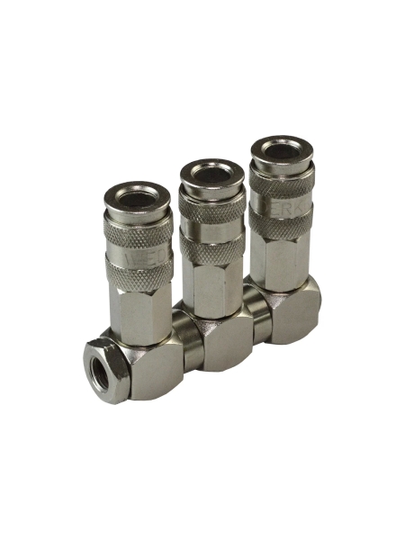 Разветвитель пневматический с вращающимися соединениями (1/4"F; 3 выхода рапид EURO) WIEDERKRAFT WDK-83RT