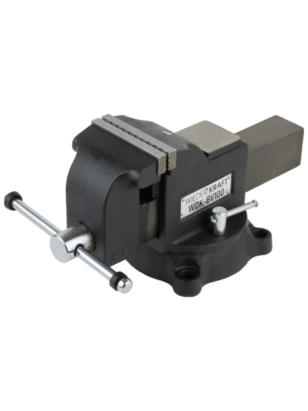 Профессиональные слесарные тиски WIEDERKRAFT поворотные, с наковальней, 100 мм WDK-BV100