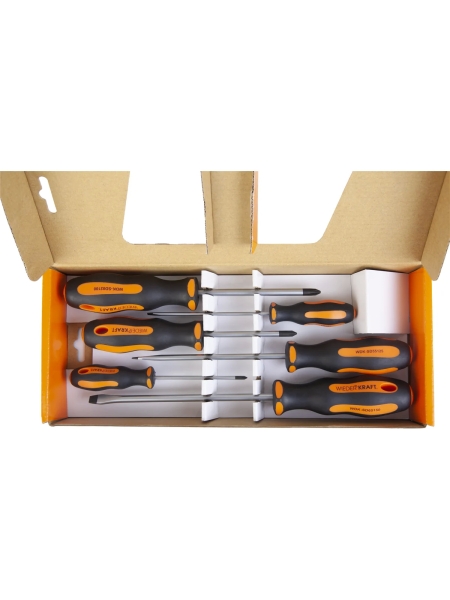 Набор профессиональных отверток WIEDERKRAFT SL+PH, 6 предметов WDK-SD1006