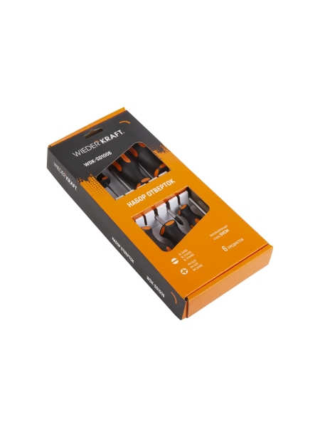 Набор профессиональных отверток WIEDERKRAFT SL+PH, 6 предметов WDK-SD1006