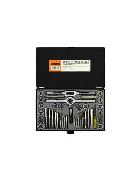 Набор метчиков и плашек М3-12 WIEDERKRAFT 40 предметов, метрическая резьба WDK-DTM3040