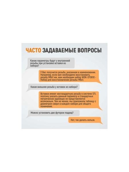 Набор для восстановления резьбы WIEDERKRAFT M14x1,5, 16 предметов WDK-ST1415