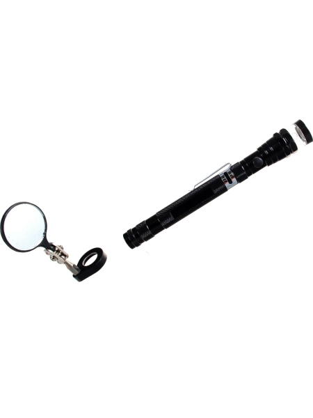 Фонарик WIEDERKRAFT на гибкой рукоятке с зеркалом WDK-65453