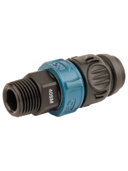 Композитное пневматическое быстроразъемное соединение WIEDERKRAFT с предохранителем, внешняя резьба M1/2 WDK-840SMS