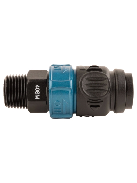 Композитное пневматическое быстроразъемное соединение WIEDERKRAFT с предохранителем, внешняя резьба M1/2 WDK-840SMS