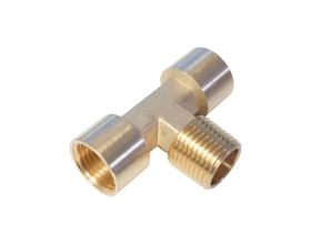 Фитинг T - образный WIEDERKRAFT резьба 1/2 PT, F-M-F (внутренний/внешний/внутренний), латунь WDK-40FMF