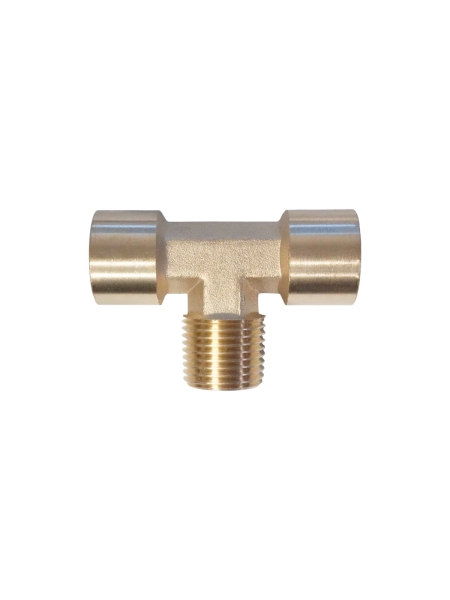 Фитинг T - образный WIEDERKRAFT резьба 1/2 PT, F-M-F (внутренний/внешний/внутренний), латунь WDK-40FMF