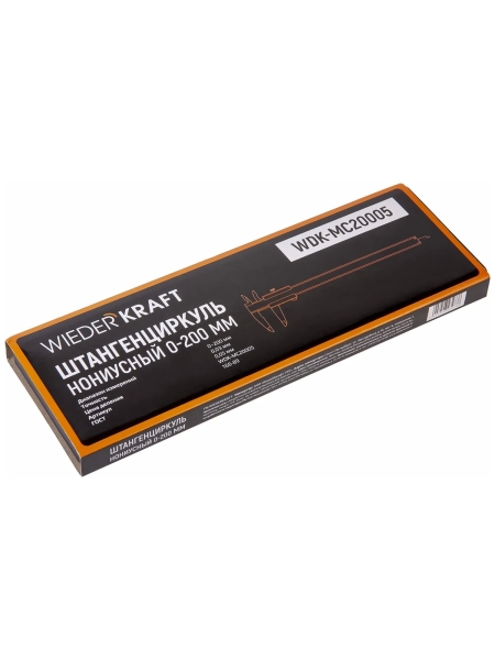 Штангенциркуль WIEDERKRAFT нониусный, 200 мм, 0.05 мм, тип I, ГОСТ 166-89, со сборной рамкой WDK-MC20005