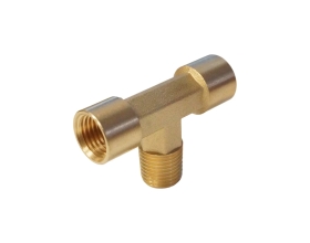 Фитинг T - образный WIEDERKRAFT резъба 1/4 PT, F-M-F (внутренний/внешний/внутренний), латунь WDK-20FMF