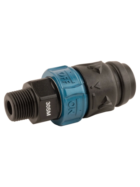 Композитное пневматическое быстроразъемное соединение WIEDERKRAFT с предохранителем, внешняя резьба M3/8 WDK-830SMS