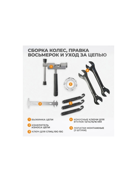 Набор велосипедных инструментов WIEDERKRAFT 38шт WDK-21805