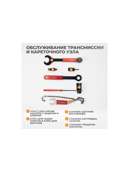Набор велосипедных инструментов WIEDERKRAFT 38шт WDK-21805