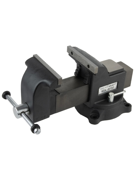 Профессиональные слесарные тиски WIEDERKRAFT поворотные, с наковальней, 150 мм WDK-BV150