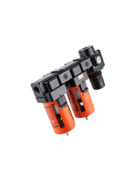 Блок подготовки воздуха: масловлагоотделитель, регулятор, манометр (3000 л/мин; 10 бар; 1/2") WIEDERKRAFT WDK-70740