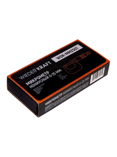 Микрометр WIEDERKRAFT нониусный, 0-25 мм, 0.01 мм WDK-MM2501