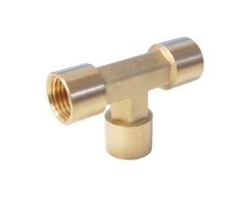 Фитинг T - образный WIEDERKRAFT резъба 1/4 PT, F-F-F (внутренний), латунь WDK-23PFB