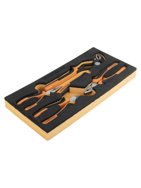 Набор шарнирно-губцевого инструмента WIEDERKRAFT в ложементе, 4 предмета WDK-3703PHL