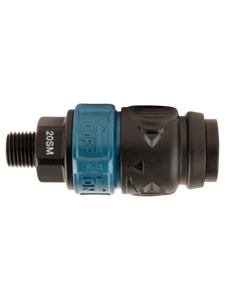 Композитное пневматическое быстроразъемное соединение WIEDERKRAFT с предохранителем, внешняя резьба M1/4 WDK-820SMS