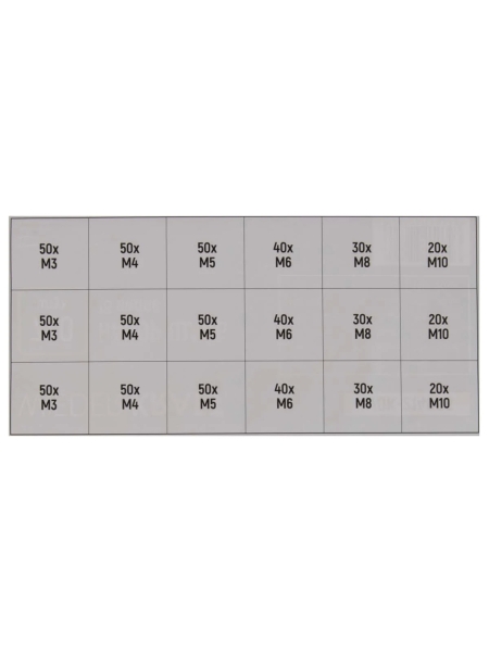 Набор шайб WIEDERKRAFT 18 видов, 720 шт WDK-214056