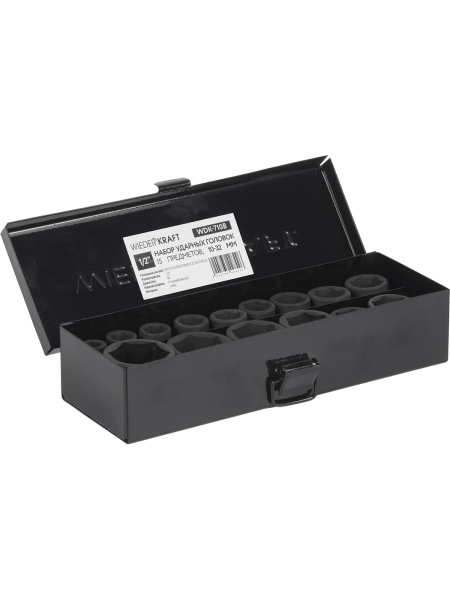 Набор ударных головок (15 пр, 1/2", 10-32 мм) WIEDERKRAFT WDK-710B
